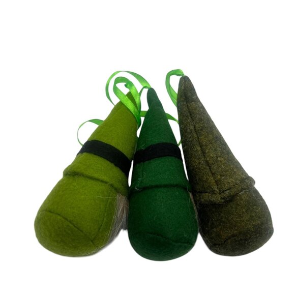 St. Patricks Day Gnome Ornaments With Green Hats & Beard Decorations Set of 3 - Picture 6 of 7